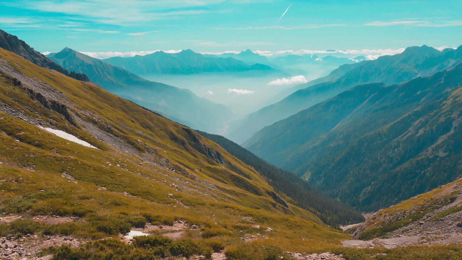 Вид на долину с вершины