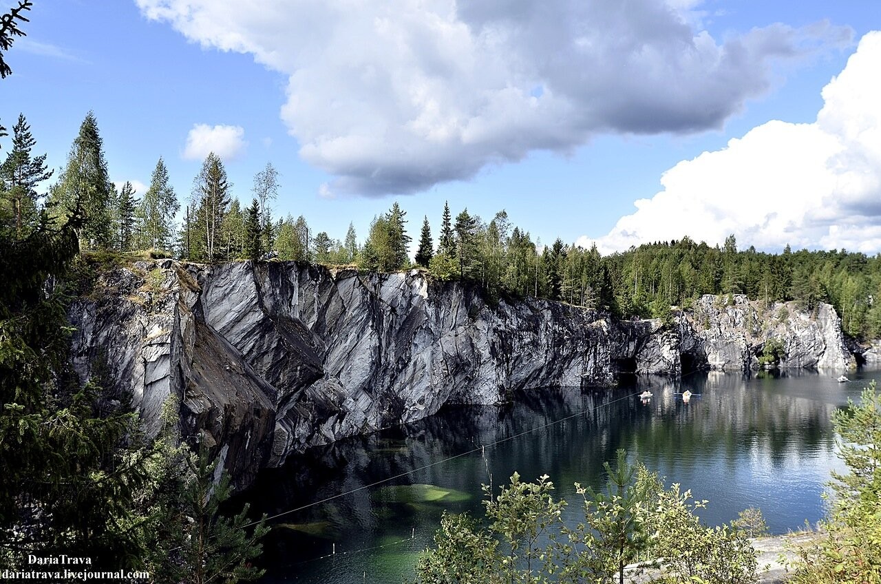 Мраморное озеро вид с высоты